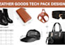 create tech pack for leather jacket leather wears glove and belt tech pack